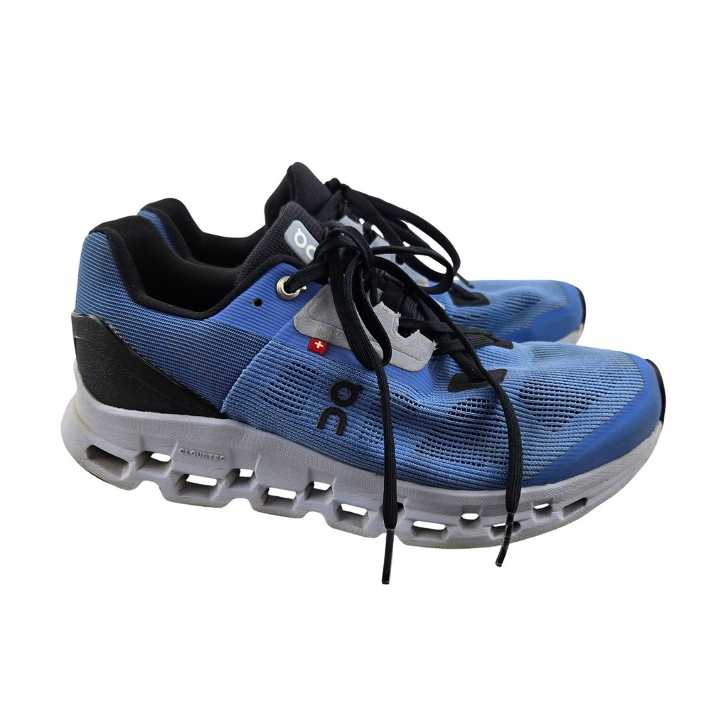 On Running Cloudstratus Womens 8 Marina Magnet Blue Grey Shoes 39 Athleisure